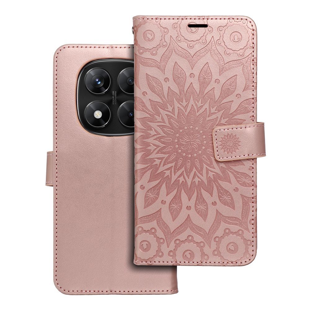 MEZZO Book ümbris jaoks XIAOMI Redmi Note 14 PRO 5G / 14 PRO PLUS 5G mandala rose kuldne