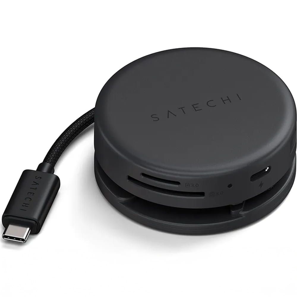 Adapter HUB 7in1 USB C Satechi Multiport ST-POTG7C kesköö must