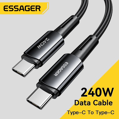 USB kaabel Essager Ultra tumehall Type-C / Type-C 200cm (kuni 240W!!!)