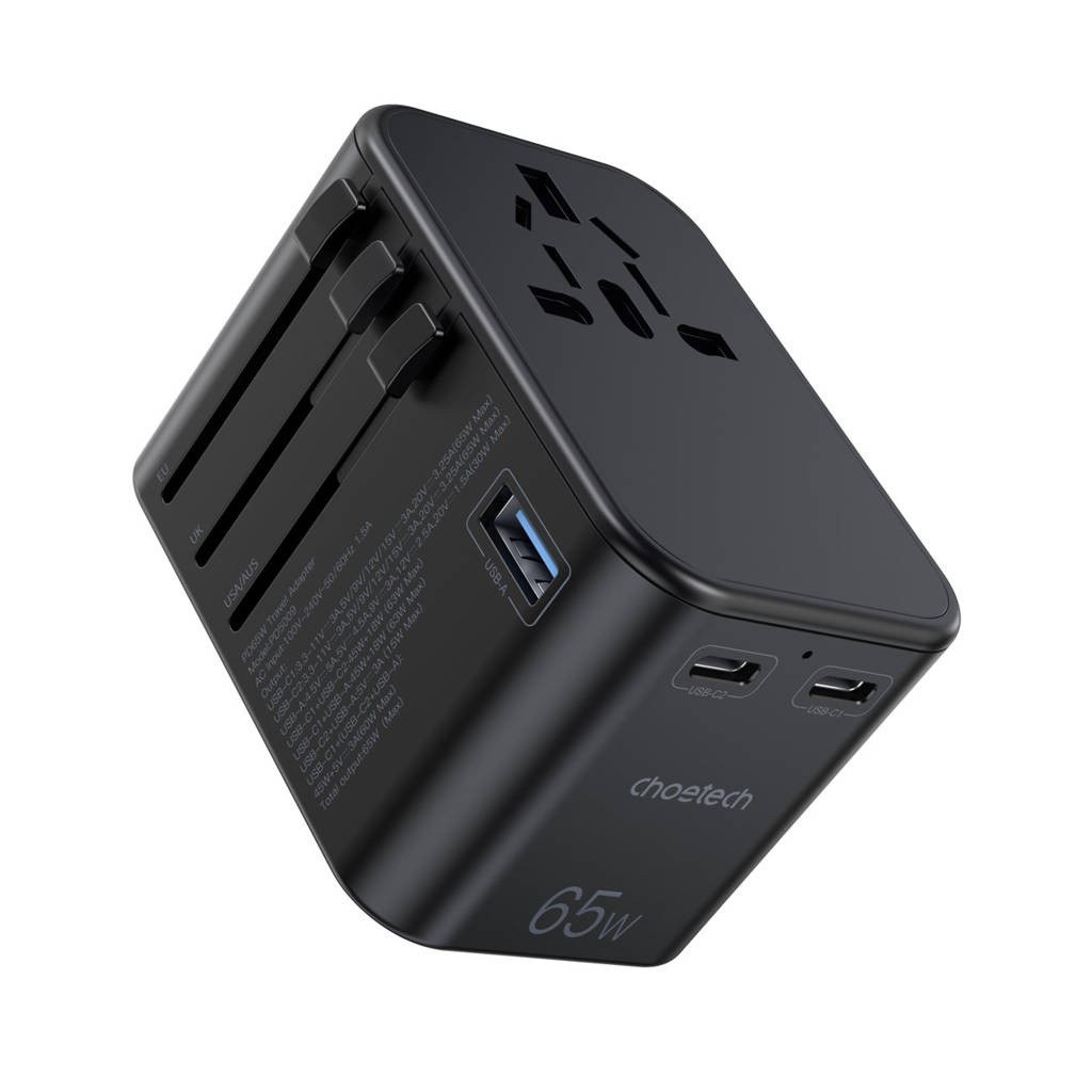 Universal Travel Laadija Choetech PD5009 65W 2xUSB-C/USB-A must