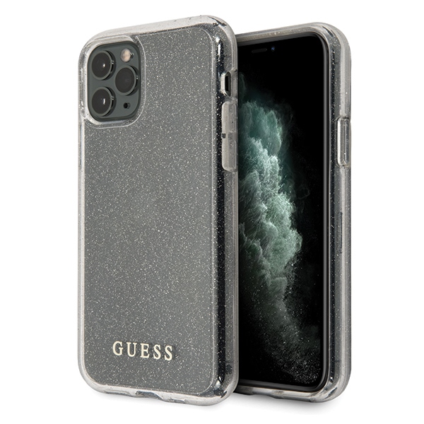 Guess GUHCN58PCGLSI iPhone 11 Pro hõbedane/hõbedane kõva ümbris Glitter