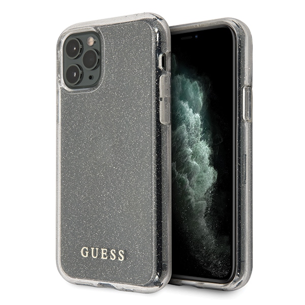 Guess GUHCN65PCGLSI iPhone 11 Pro Max hõbedane/hõbedane kõva ümbris Glitter