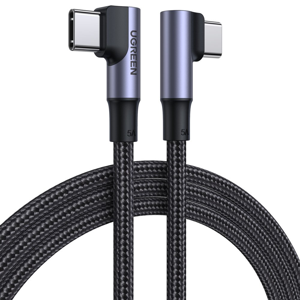 Ugreen US335 70696 nurgaga USB-C - USB-C PD QC FCP 100W 5A 480Mb/s 1m kaabel - must