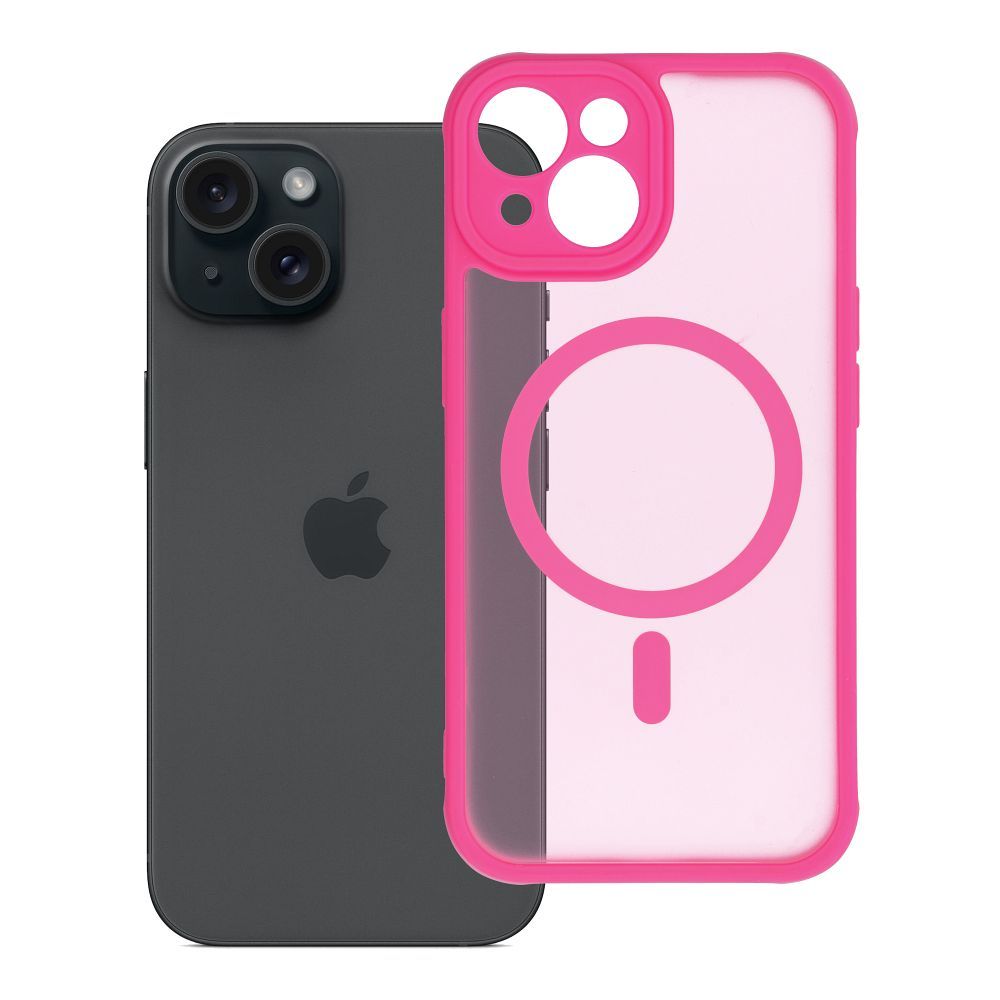 FULL MATTE MAG COVER Ümbris compatible with MagSafe jaoks IPHONE 15 roosa