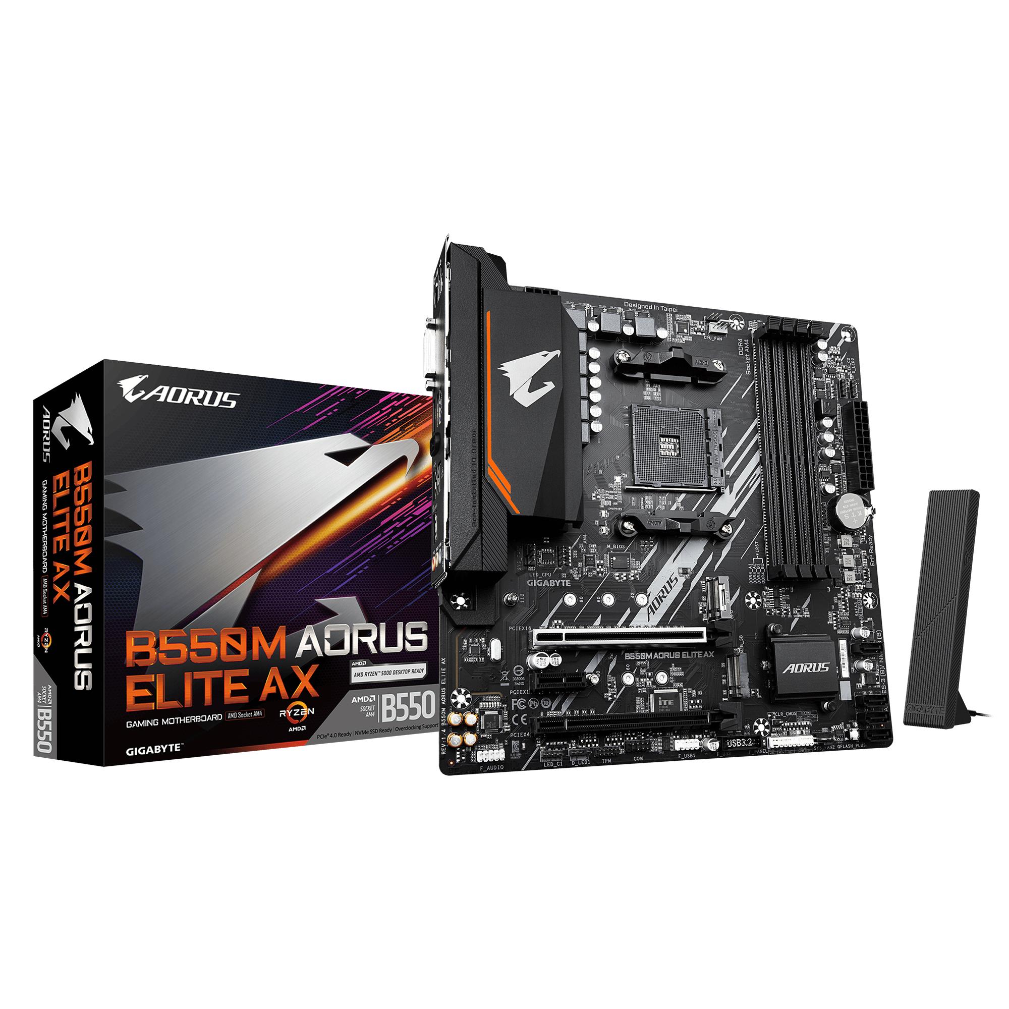 Gigabyte B550M Aorus Elite AX emaplaat AM4