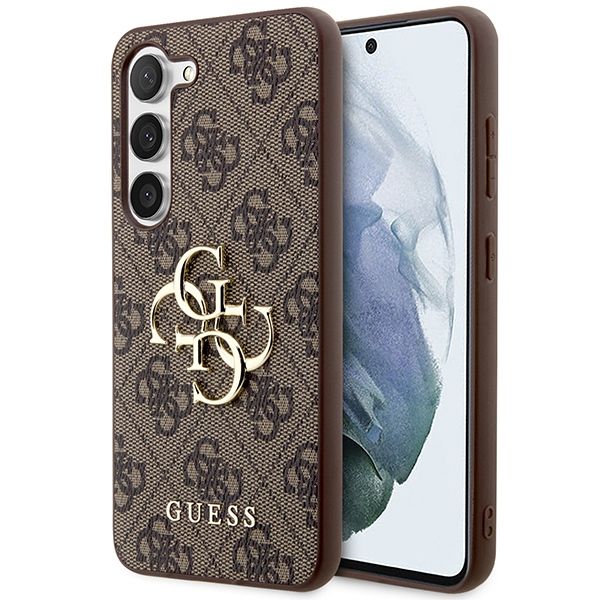 GUESS ümbris jaoks SAMSUNG S24 Plus GUHCS24M4GMGBR (Leather 4G Metal Logo) brown