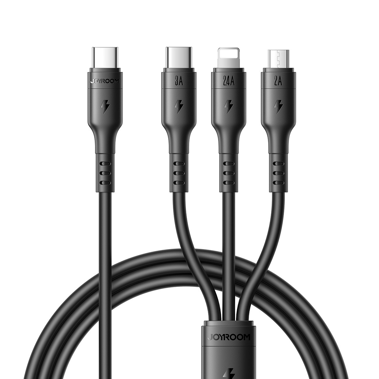 USB Kaabel Joyroom S-A61 USB-C kuni USB-C/Lightning/MicroUSB 3.5A 1.2m must