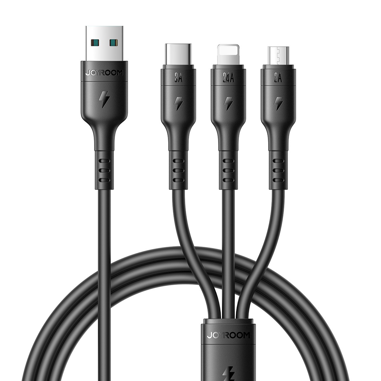 USB Kaabel Joyroom S-A61 USB-A kuni USB-C/Lightning/MicroUSB 3.5A 1.2m must