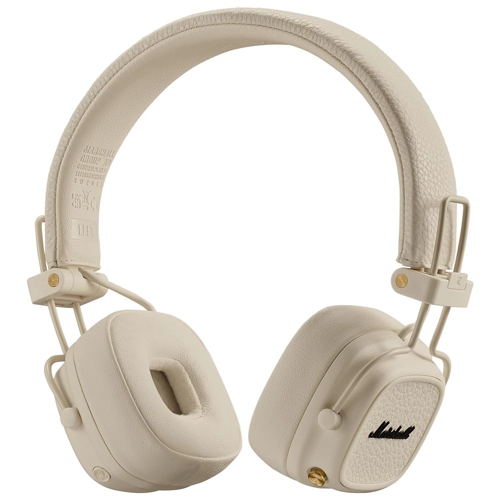 Juhtmevabad kõrvapealsed Bluetooth-kõrvaklapid Marshall Major V, kreemikas