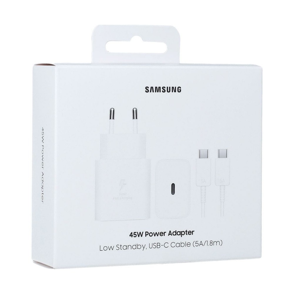 Samsung EP-T4511XBEGEU 45W 4.05A 1x USB-C wall charger - white + USB-C cable