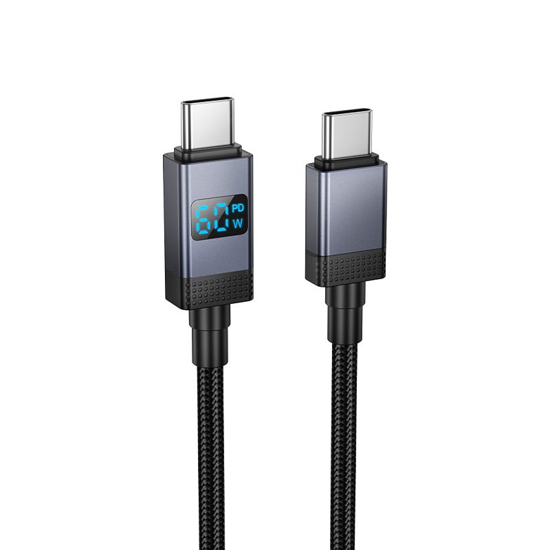 Kaabel USB C to USB C Hoco 3A 60W with display 1 m X118 must