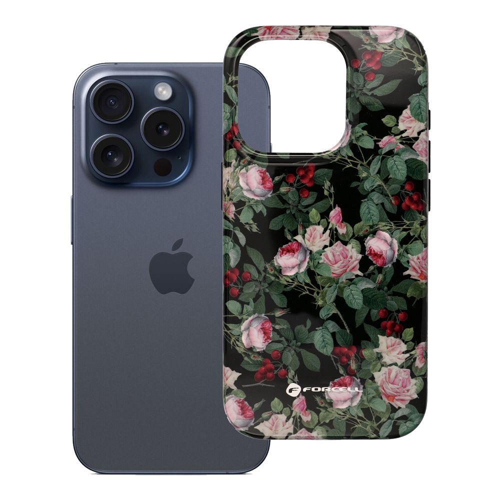 Ümbris jaoks iPhone 15 PRO Forcell F-Protect Mirage compatible with Military Drop-Test rose drama