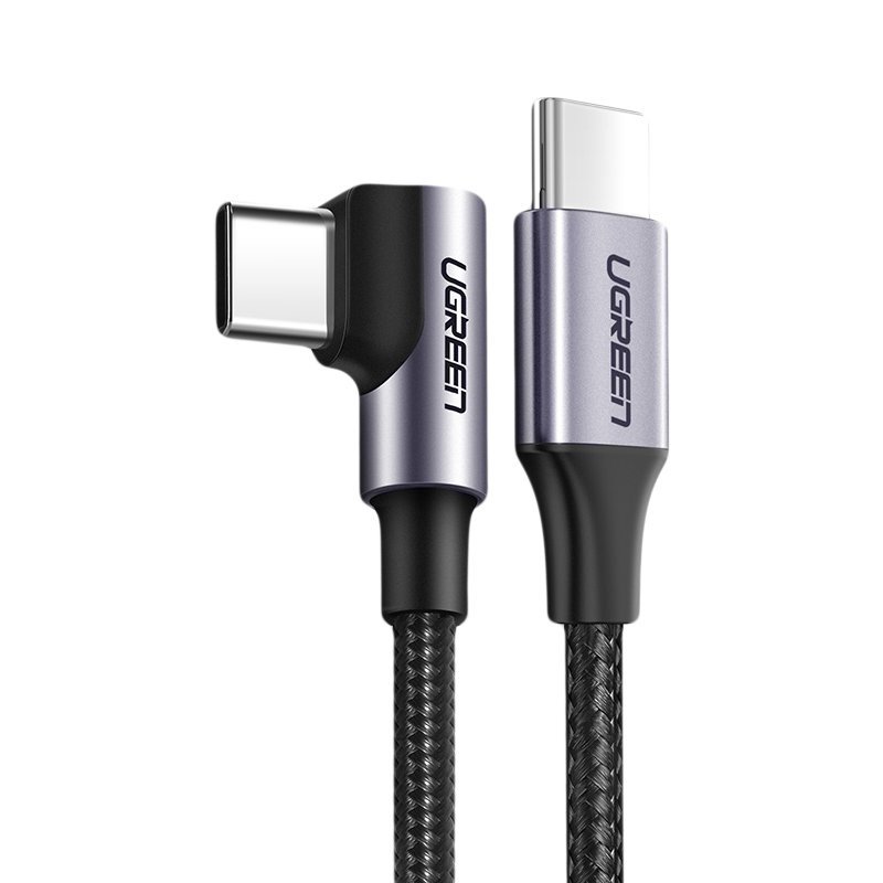 Ugreen US255 50125 USB-C (sirge) / USB-C (nurgaga) PD QC kaabel 60W 3A 2m - hall