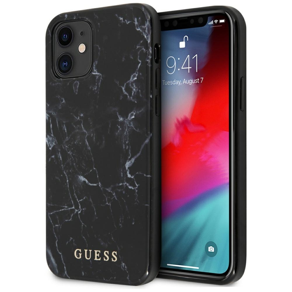 Guess Marble чехол для iPhone 12 mini - чёрный