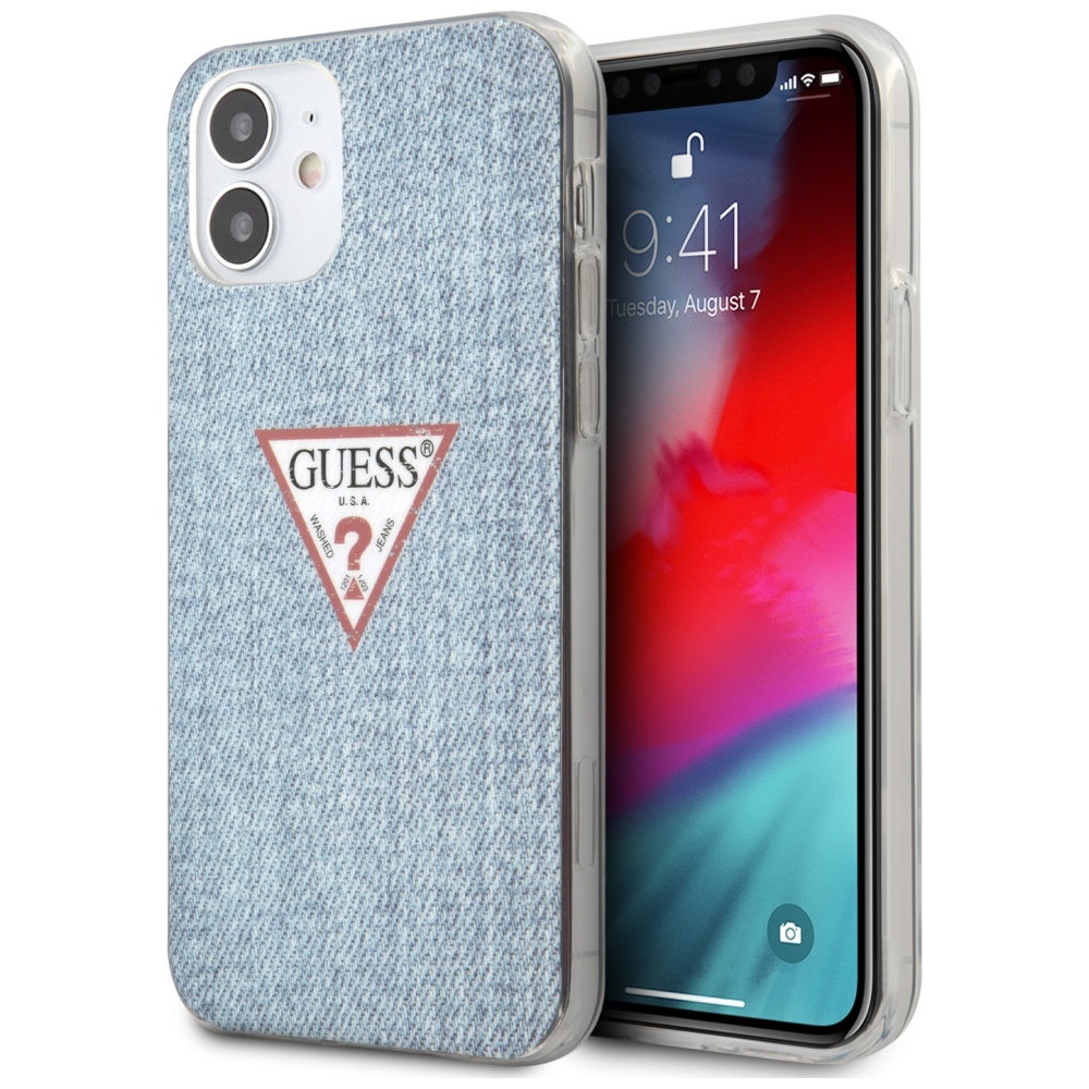 Guess GUHCP12SPCUJULLB iPhone 12 mini 5.4" синий/светло-синий жёсткий чехол Jeans Collection