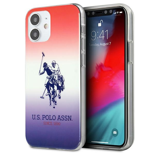 US Polo Assn. Gradient Pattern Collection ümbris seadmele iPhone 12 mini, punane / sinine