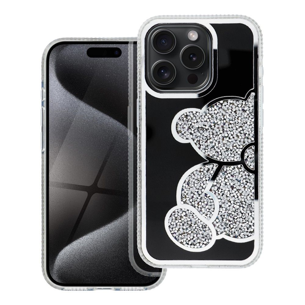 TEDDY BEAR Ümbris jaoks IPHONE 15 hõbedane