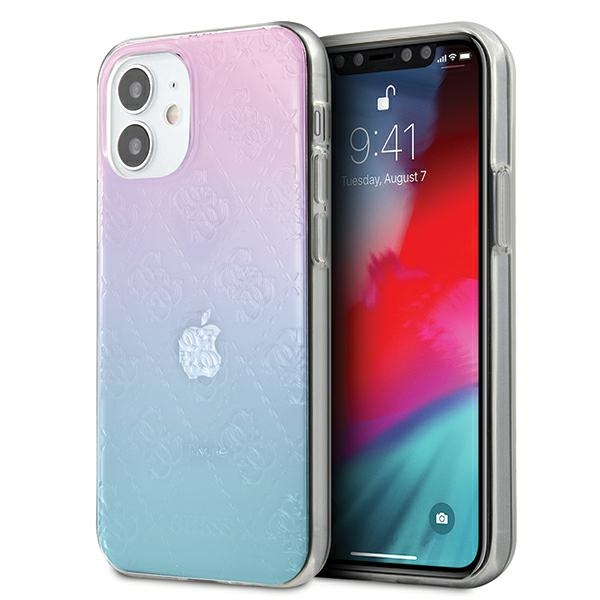 Guess GUHCP12S3D4GGBP iPhone 12 mini 5.4" siniroosa/sinine&roosa kõvakott 4G 3D mustriga kollektsioon