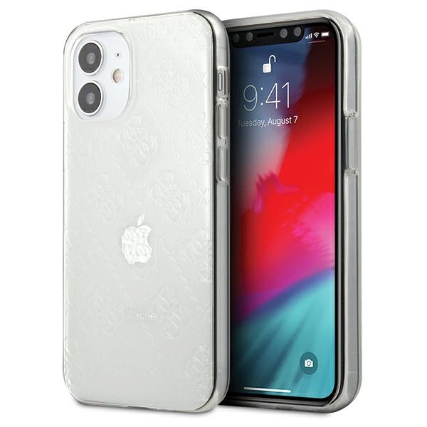 Guess GUHCP12S3D4GTR iPhone 12 mini 5.4" läbipaistev kõvakott 4G 3D mustriga kollektsioon
