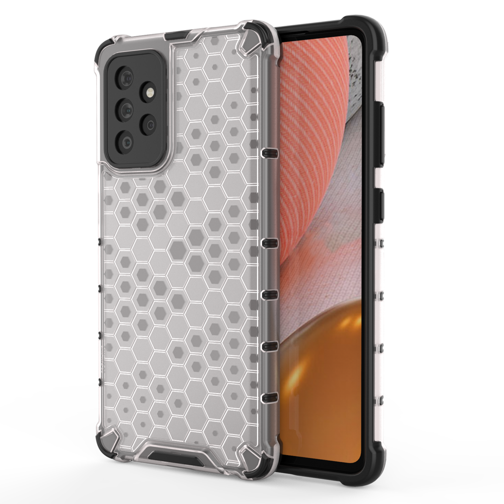 Honeycomb Case kaitsekate TPU kaitserauaga Samsung Galaxy A72 4G läbipaistev