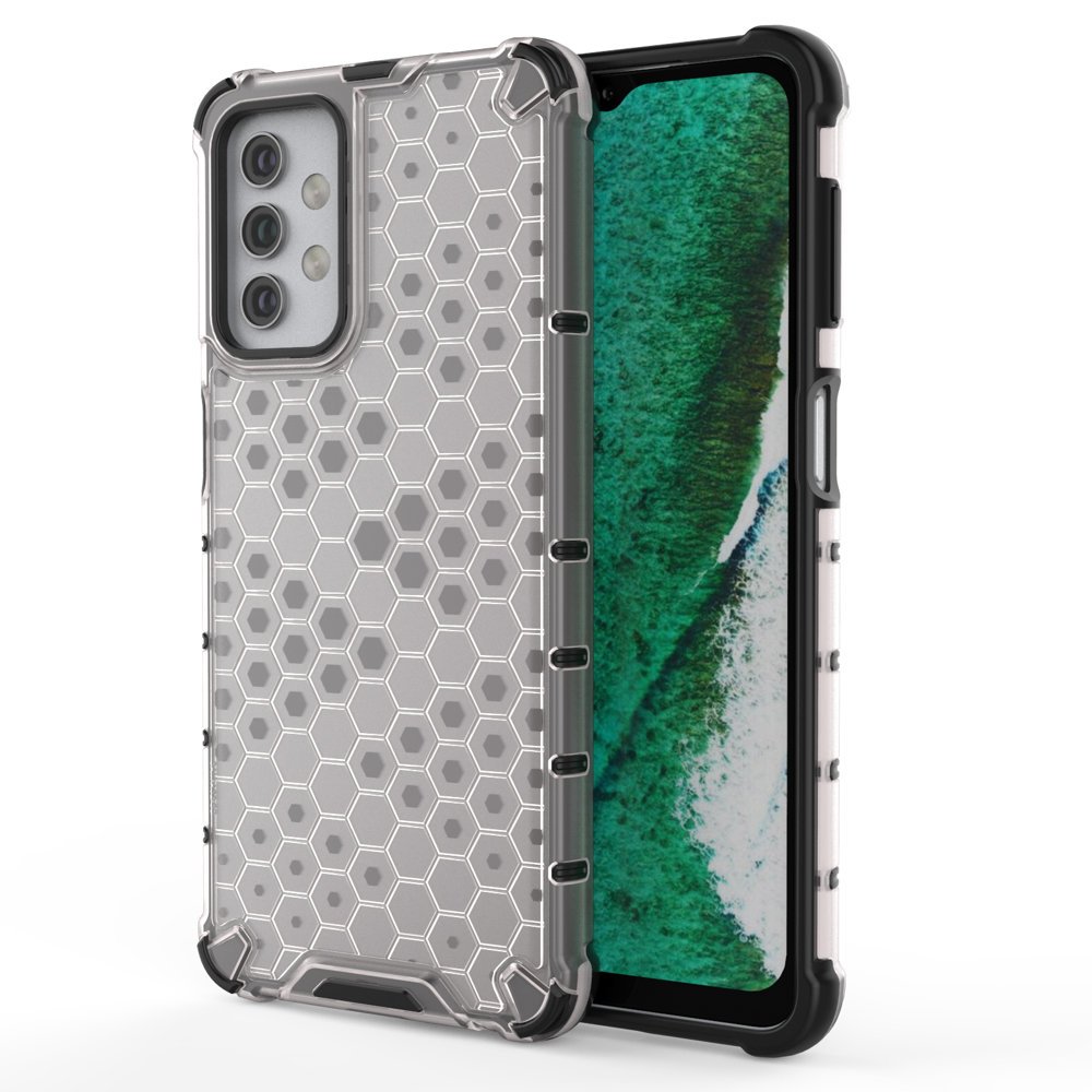 Honeycomb Case kaitsekate TPU kaitserauaga Samsung Galaxy A32 5G läbipaistev