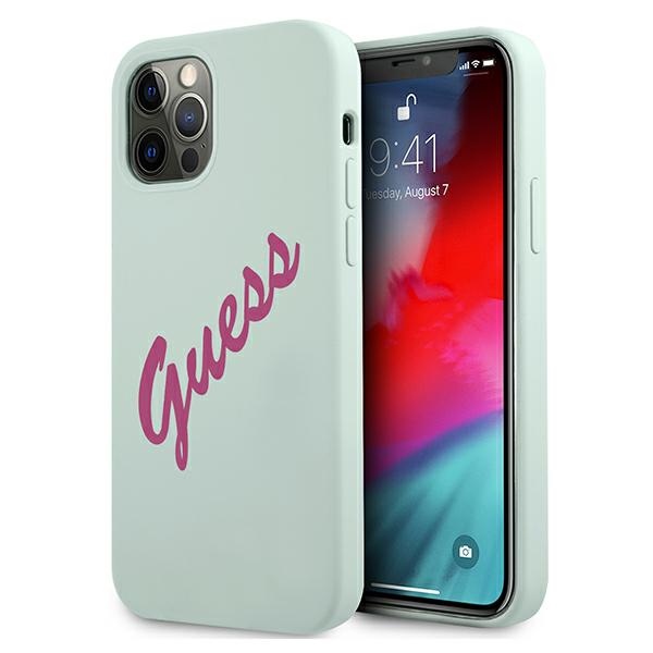 Guess GUHCP12MLSVSBF iPhone 12/12 Pro 6.1" синий-фуксия/синий-фуксия жёсткий чехол Silicone Vintage