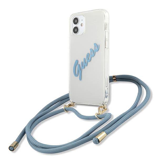 Guess GUHCP12SCRTVSBL iPhone 12 mini 5.4" sinine/sinine kõvakaaneline ümbris Script Vintage
