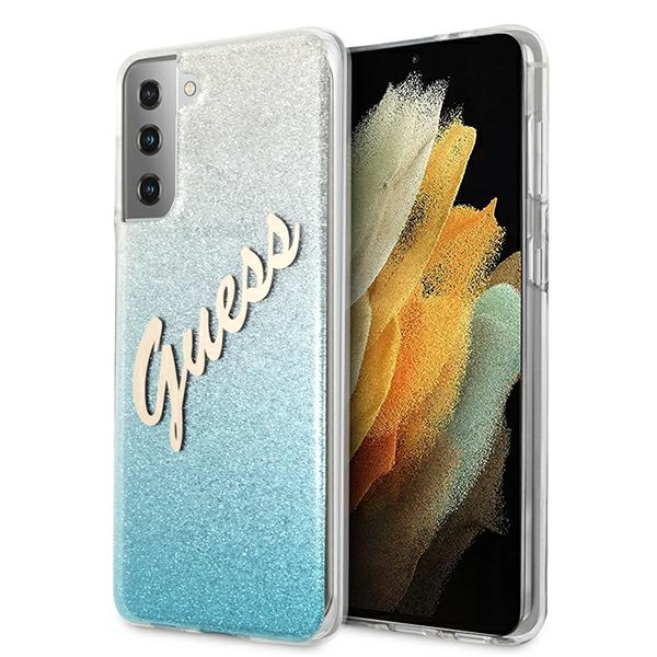 Guess GUHCS21MPCUGLSBL S21+ G996 sinine/sinine kõvakaaneline Glitter Gradient Script