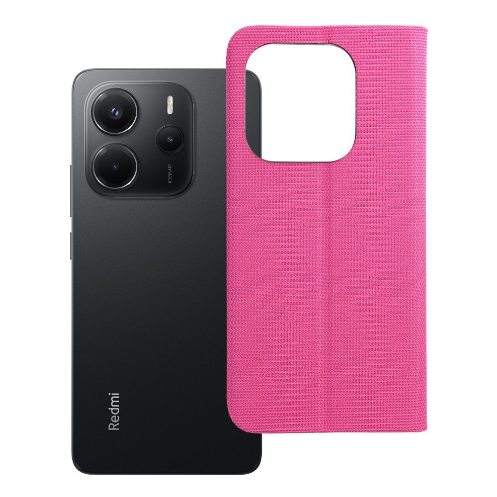 SENSITIVE Book case jaoks XIAOMI Redmi Note 14 4G (GLOBAL - 164,84mm x 78,15mm x 8,16mm) light roosa