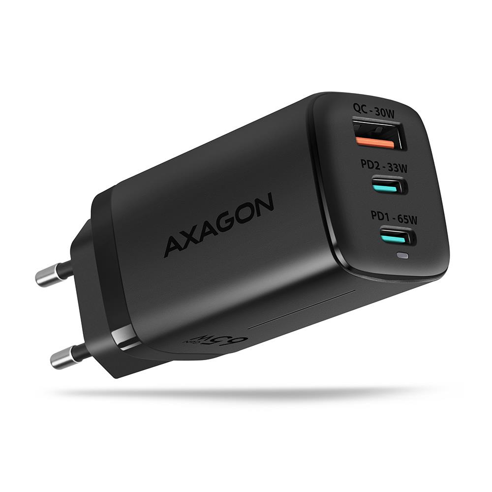 Seina USB laadija 65W GaN 3 pordi ACU-DPQ65 Axagon