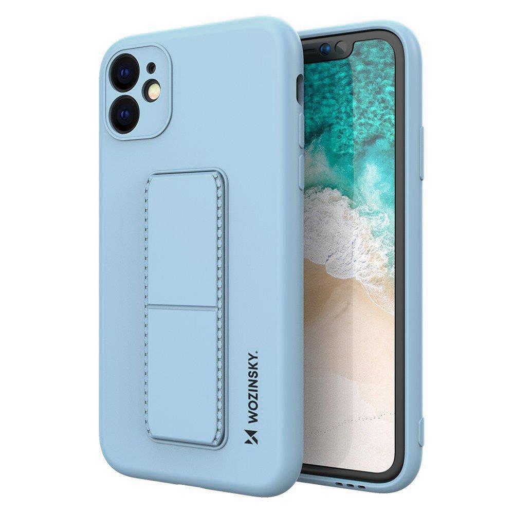 Wozinsky Kickstand Case iPhone 12 mini silikoonist ümbris koos statiiviga helesinine