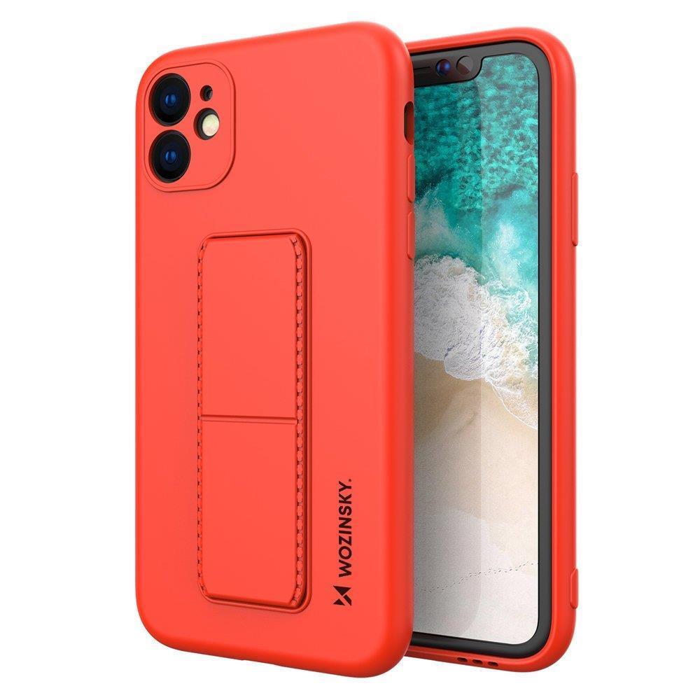 Wozinsky Kickstand Case silikoonist ümbris koos statiiviga iPhone 12 punane