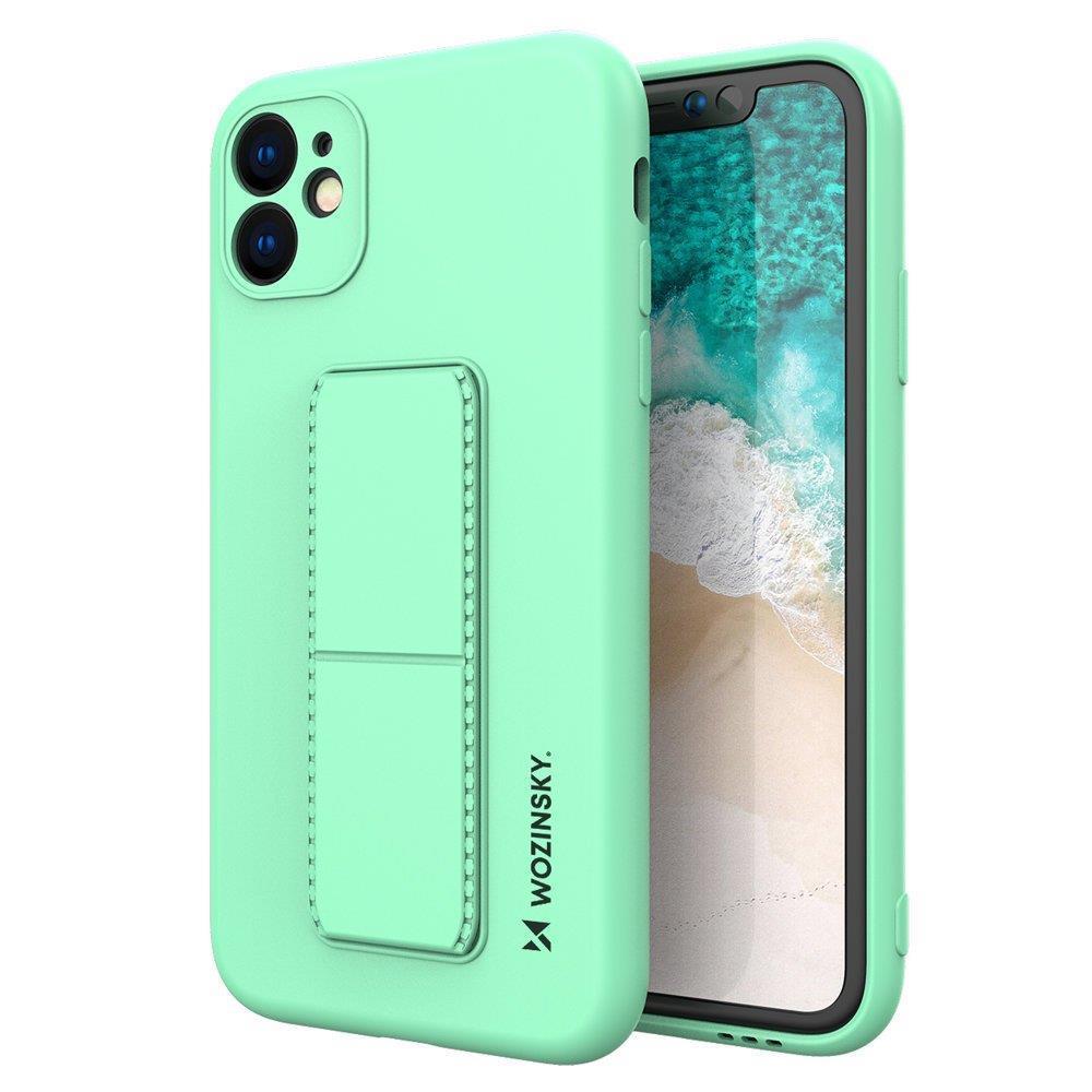 Wozinsky Kickstand Case iPhone 12 Pro Max Silikoonist ümbris koos statiiviga Mint