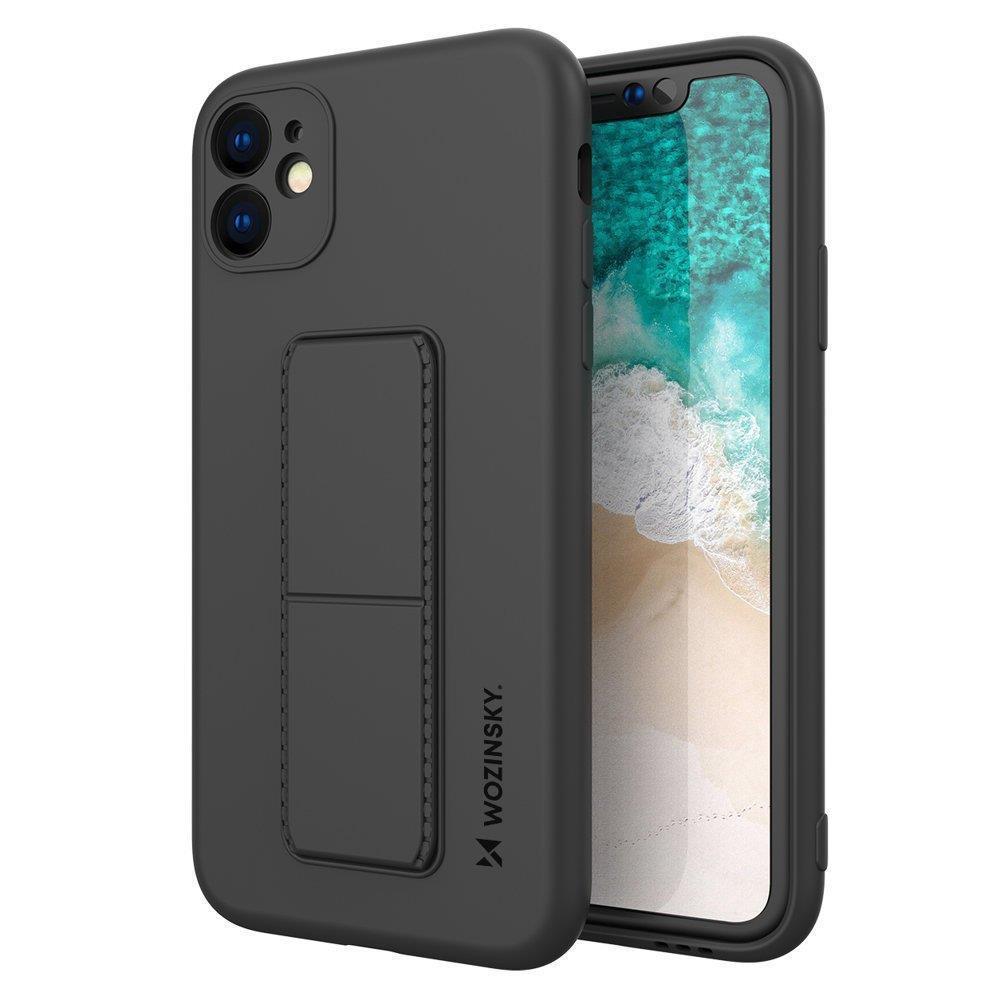 Wozinsky Kickstand Case silikoonist ümbris koos statiiviga Samsung Galaxy A11 / M11 jaoks must