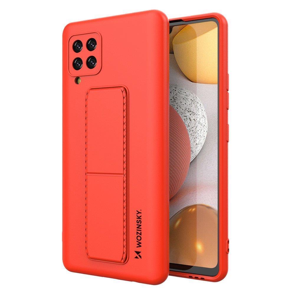 Wozinsky Kickstand Case silikoonist ümbris koos stendiga Samsung Galaxy A42 5G punane