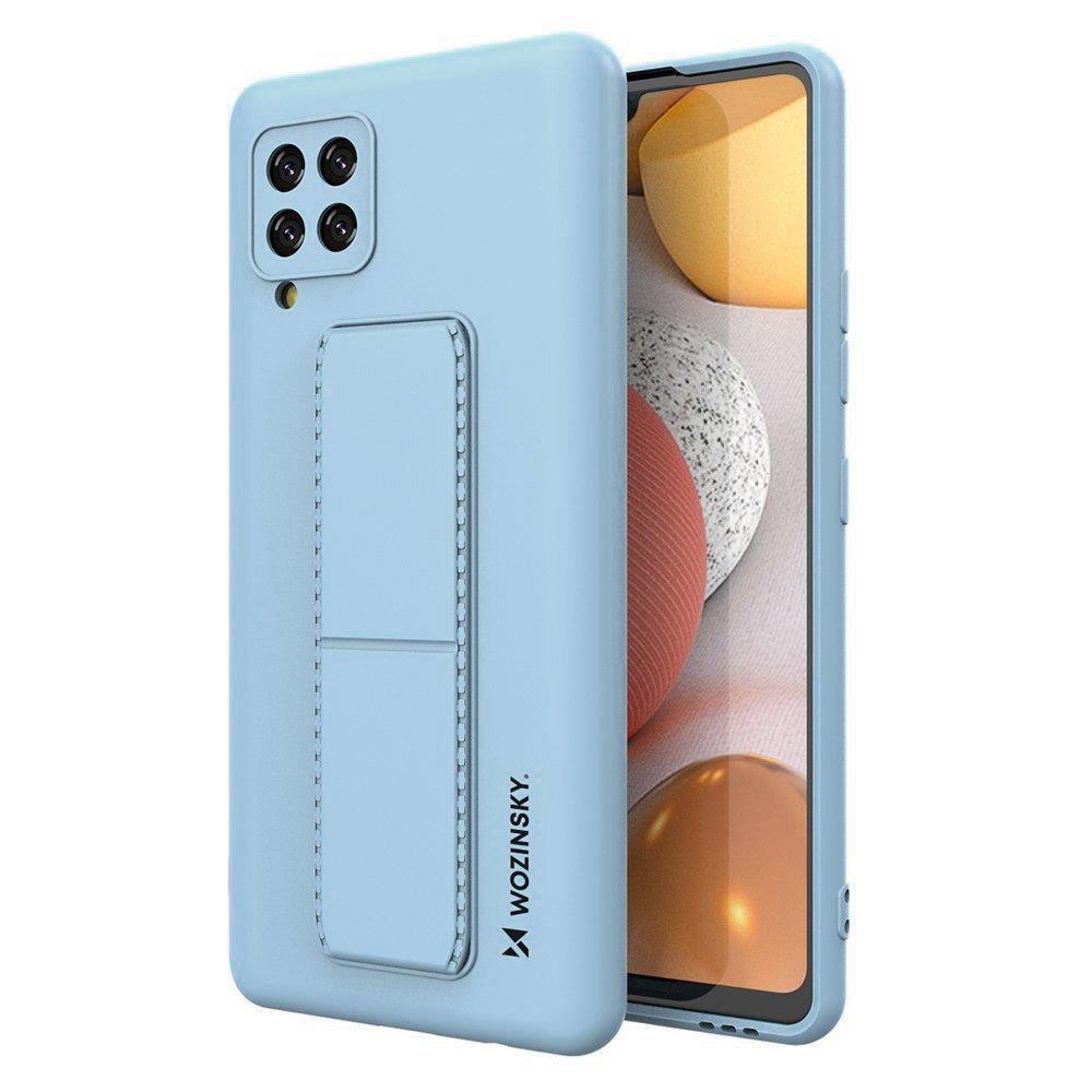 Wozinsky Kickstand Case silikoonist ümbris koos statiiviga Samsung Galaxy A42 5G helesinine