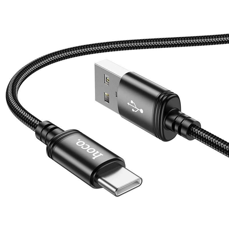 Кабель USB A to USB C Hoco 3A 1 m X89 черный
