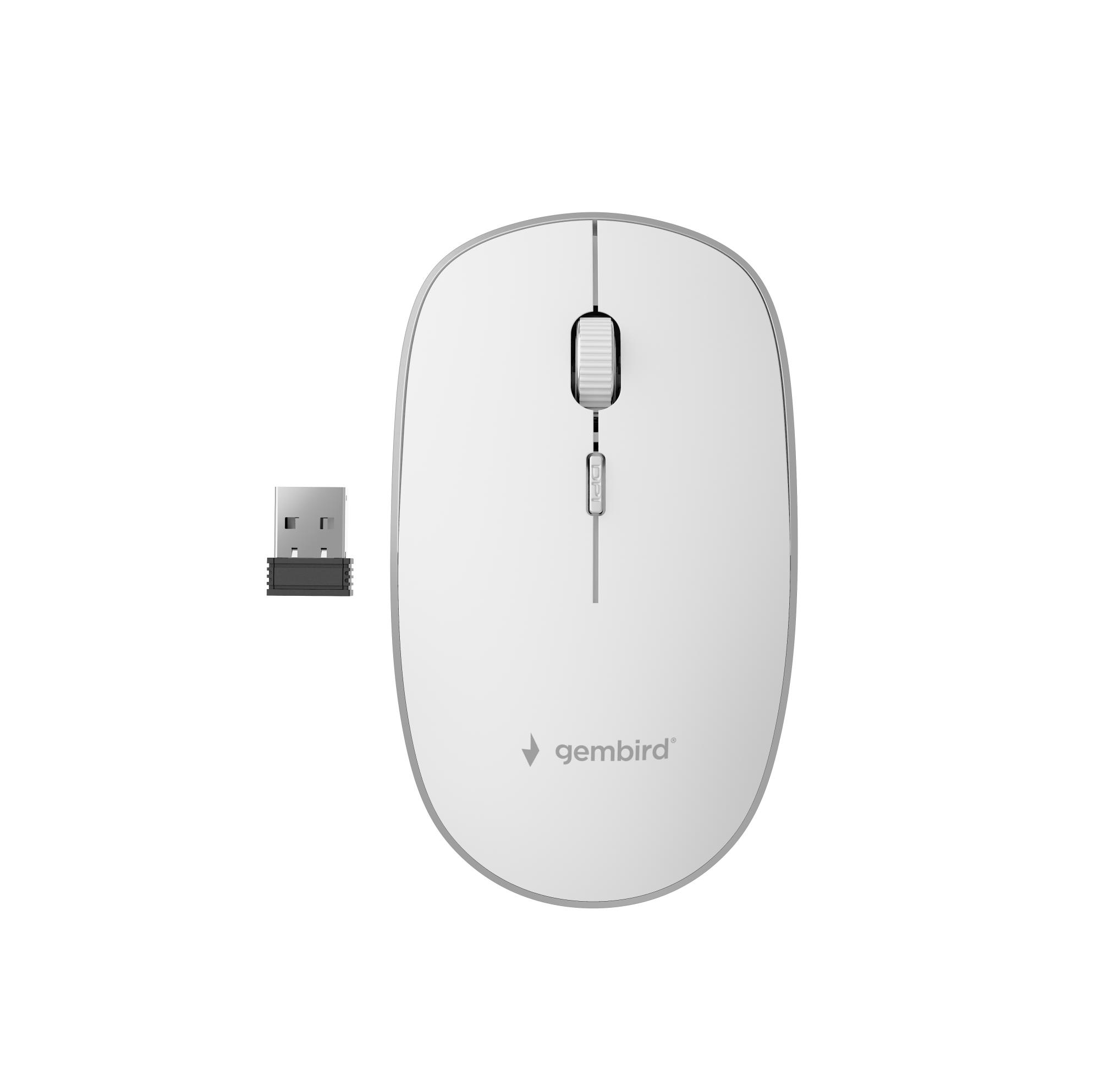 Gembird USB juhtmevaba optiline hiir valge MUSW-4B-01-W