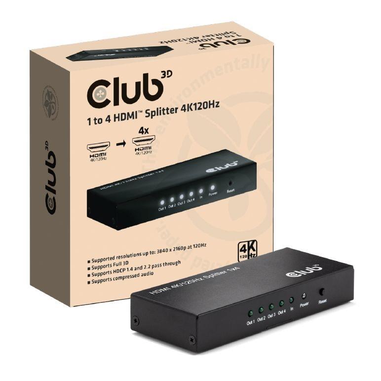 HDMI video jagaja 4 porti 4K 120Hz CSV-1385 Club3D