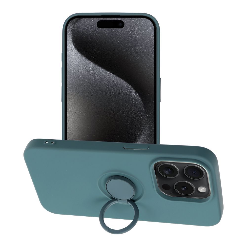 SILICONE RING ümbris jaoks IPHONE 15 Pro roheline