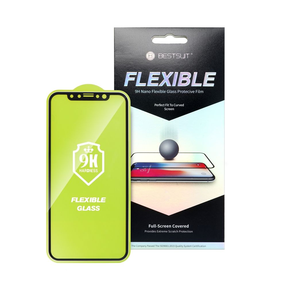 Bestsuit Flexible Hybrid Glass 5D jaoks Apple iPhone 12 mini must