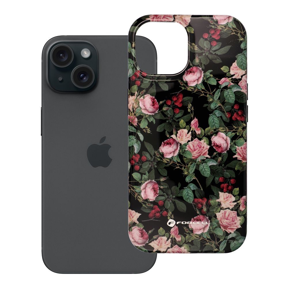 Ümbris jaoks iPhone 15 Forcell F-Protect Mirage compatible with Magsafe Military Drop-Test rose drama