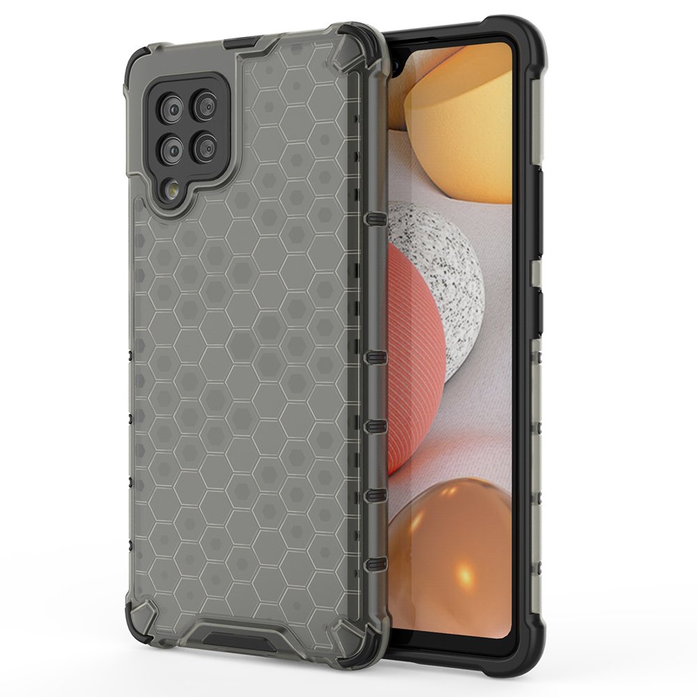 Honeycomb Case soomuskaitse TPU kaitsekattega Samsung Galaxy A42 5G musta värvi