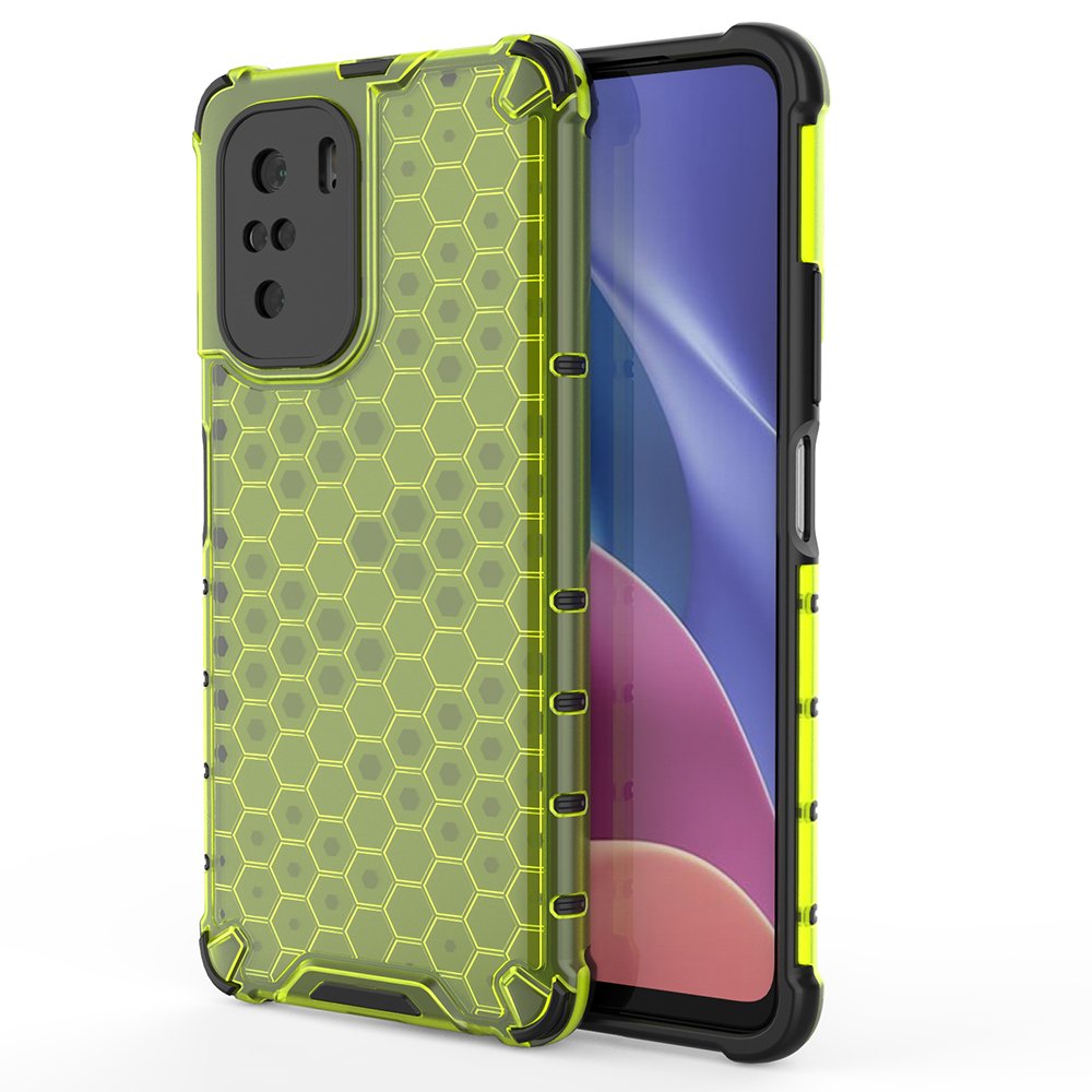 Honeycomb Case броневой чехол с TPU бампером для Xiaomi Redmi K40 Pro+ / K40 Pro / K40 / Poco F3 зелёный