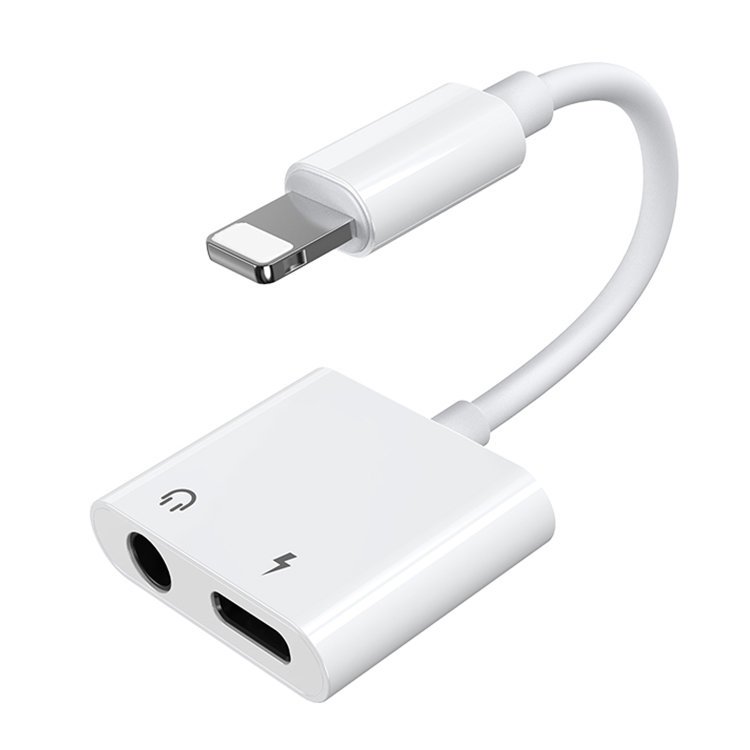 Joyroom S-Y104 headphone adapter Lightning - Lightning / mini jack 3.5mm - valge