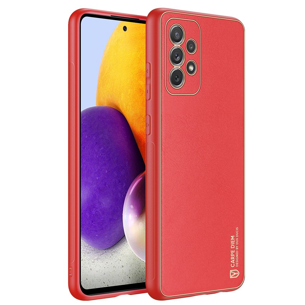Dux Ducis Yolo elegantne pehme TPU ja PU nahast ümbris Samsung Galaxy A72 4G punane