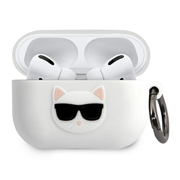 Karl Lagerfeld KLACAPSILCHWH AirPods Pro ümbris valge Silicone Choupette