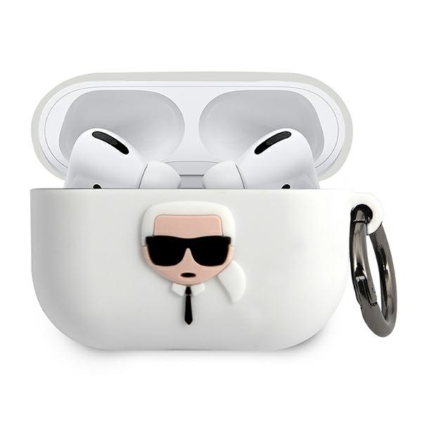 Karl Lagerfeld KLACAPSILGLWH AirPods Pro ümbris valge Silicone Ikonik