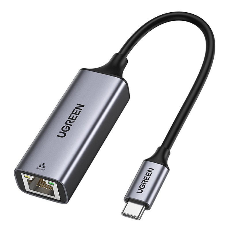 Ugreen väline võrguadapter RJ45 - USB Type C (1000 Mbps / 1 Gbps) Gigabit Ethernet hall (CM199)