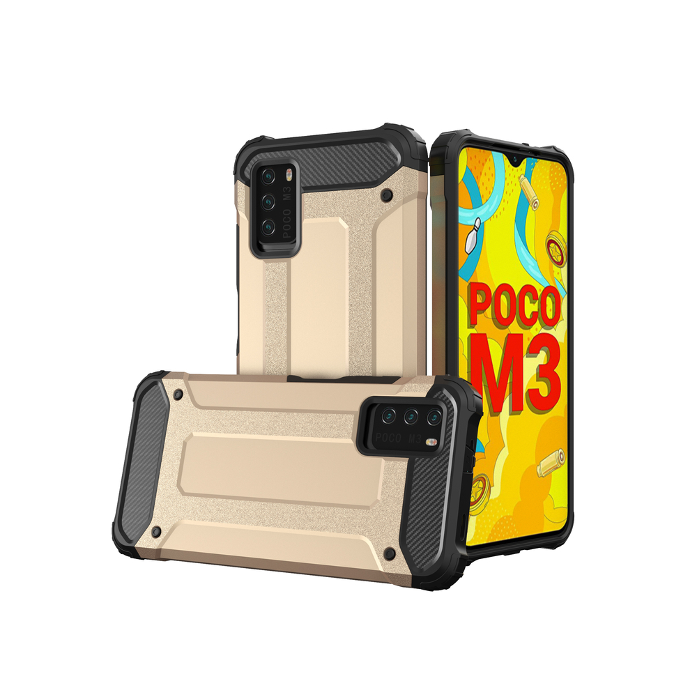 Hübriidarmor ümbris Karm vastupidavad katted Xiaomi Redmi Note 10 5G / Poco M3 Pro kuldne